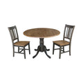 42" Wood Drop Leaf Table with 2 Side Chairs 3 Piece Set O766