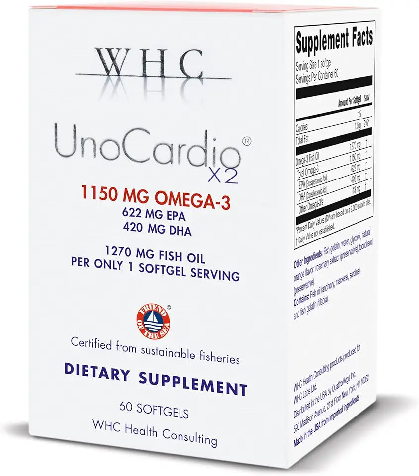 1270 mg Omega-3 Fish Oil Supplement, Natural Orange, 60 Softgels S729