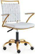 White Ergonomic Leather Office Chair with Lumbar Support S6296
