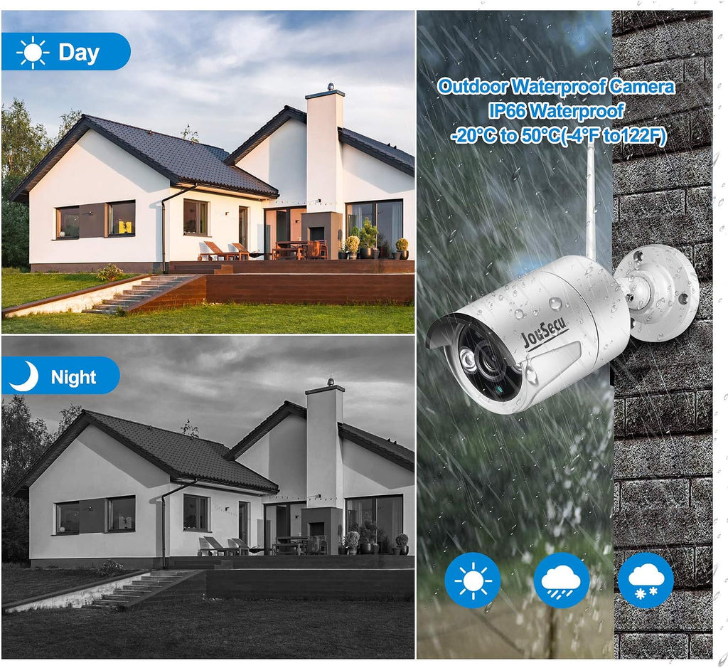 Wireless Security Camera System with 8CH NVR 4Pcs 1080P Night Vision Motion Detection Waterproof Z41223