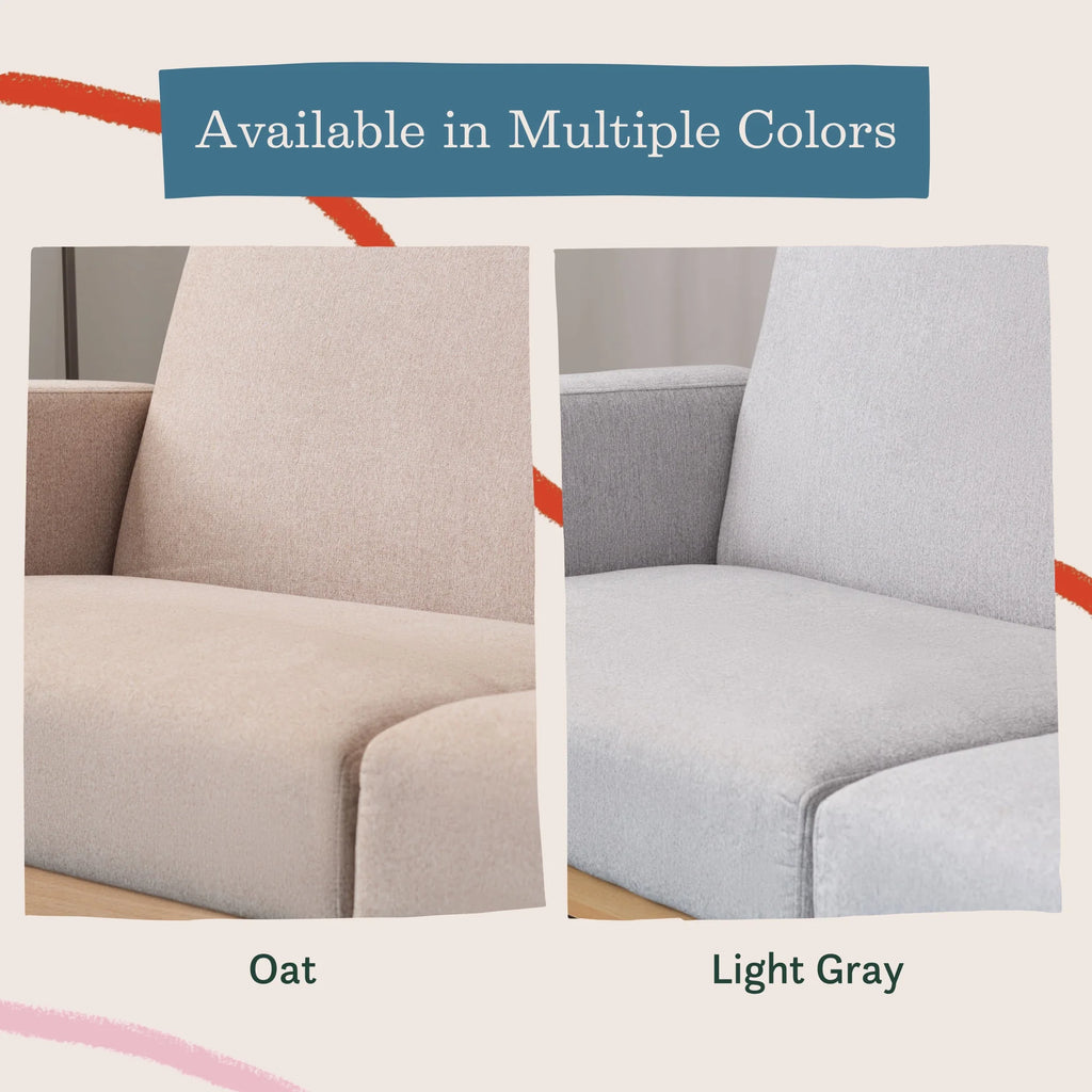 Light Gray Upholstered Wood Base Futon L87162