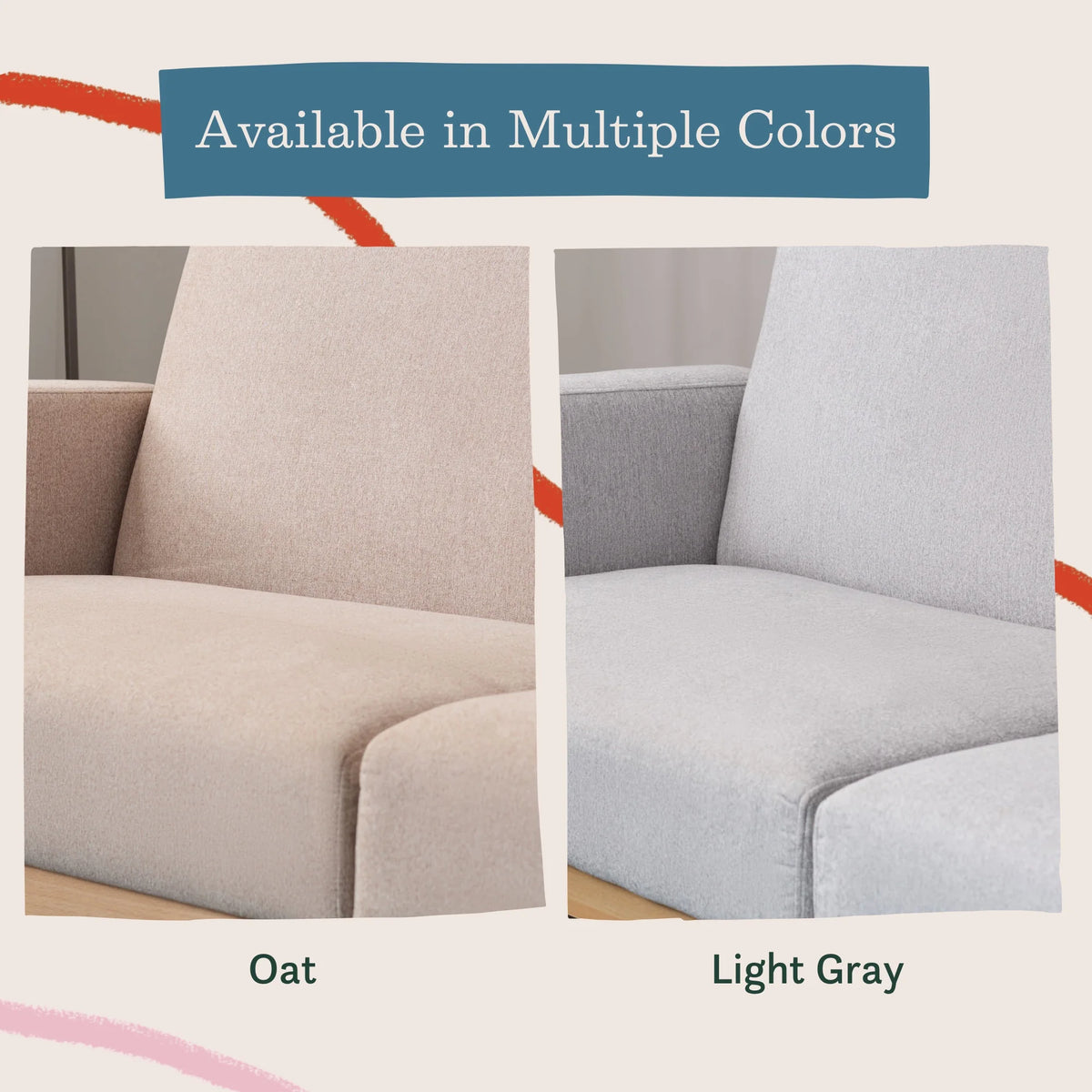 Light Gray Upholstered Wood Base Futon L87162