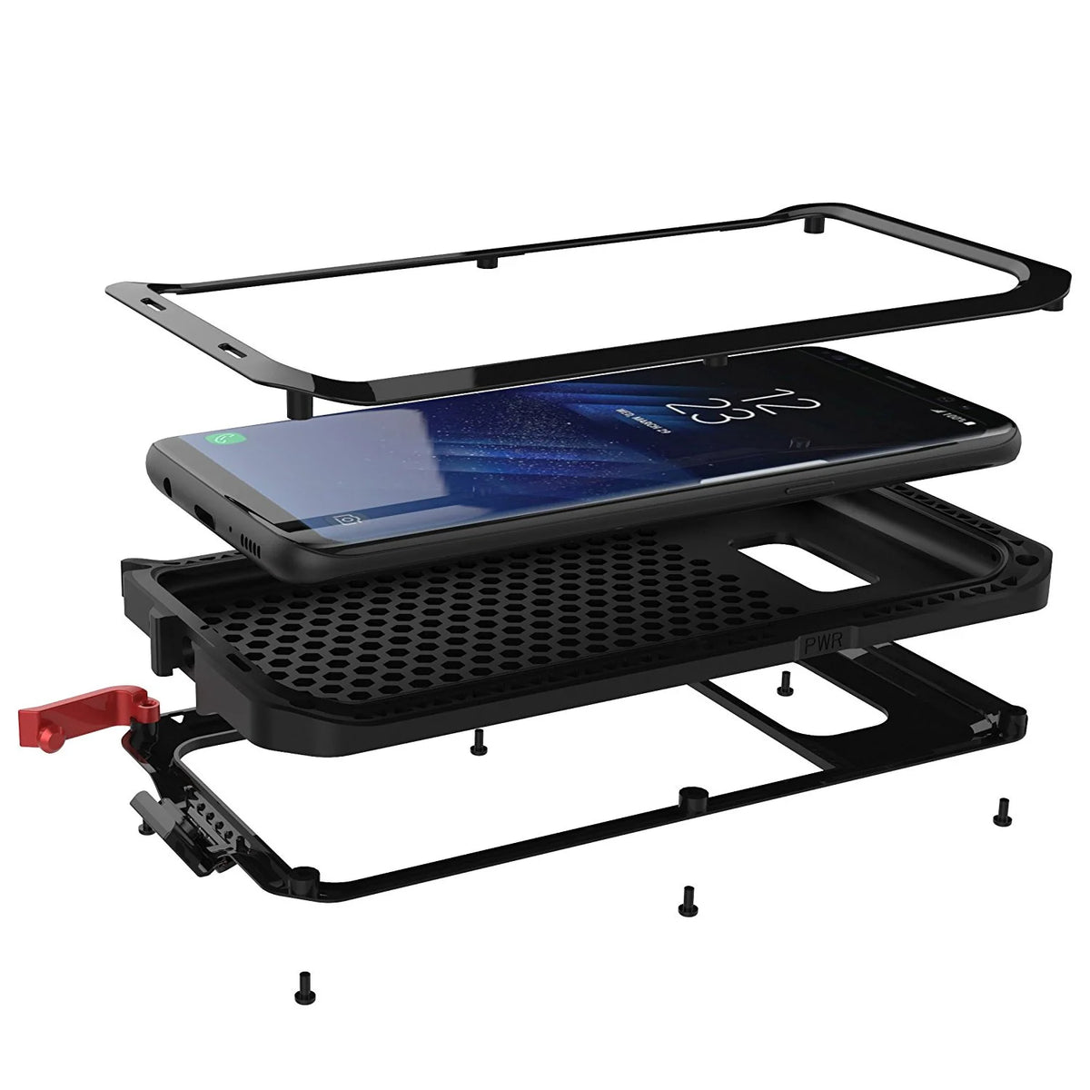 Aluminum Metal Samsung Galaxy S8 Plus Case (Black) Heavy Duty Shockproof Scratch Resistant Protection C896