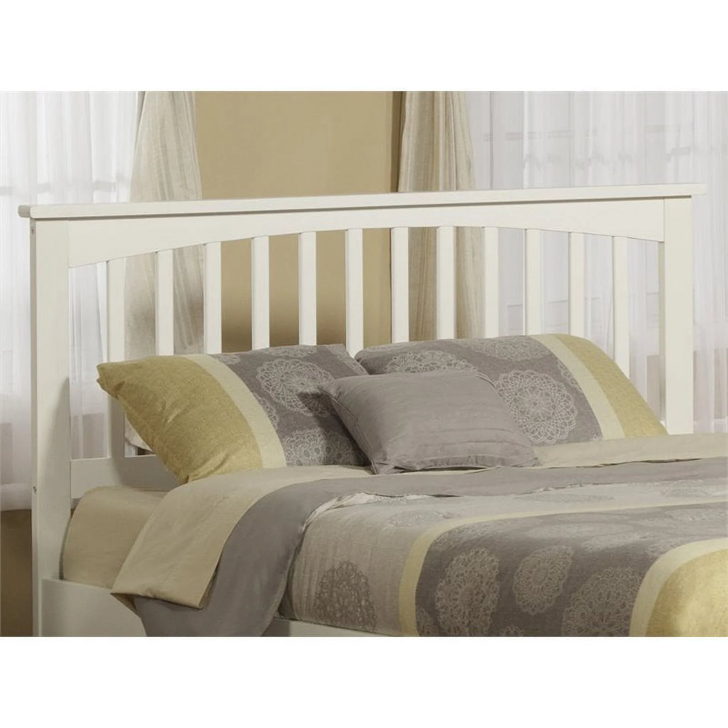 Solid Wood King Headboard with USB Charging Station in White N9733