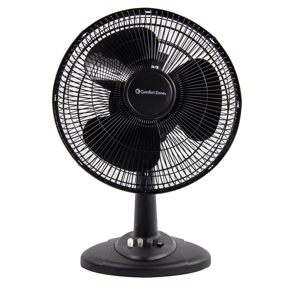 12” 3-Speed Oscillating Table Fan with Adjustable Tilt, Black P8560