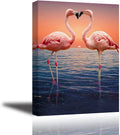 Pink Flamingo Canvas Painting Wall Art J6632