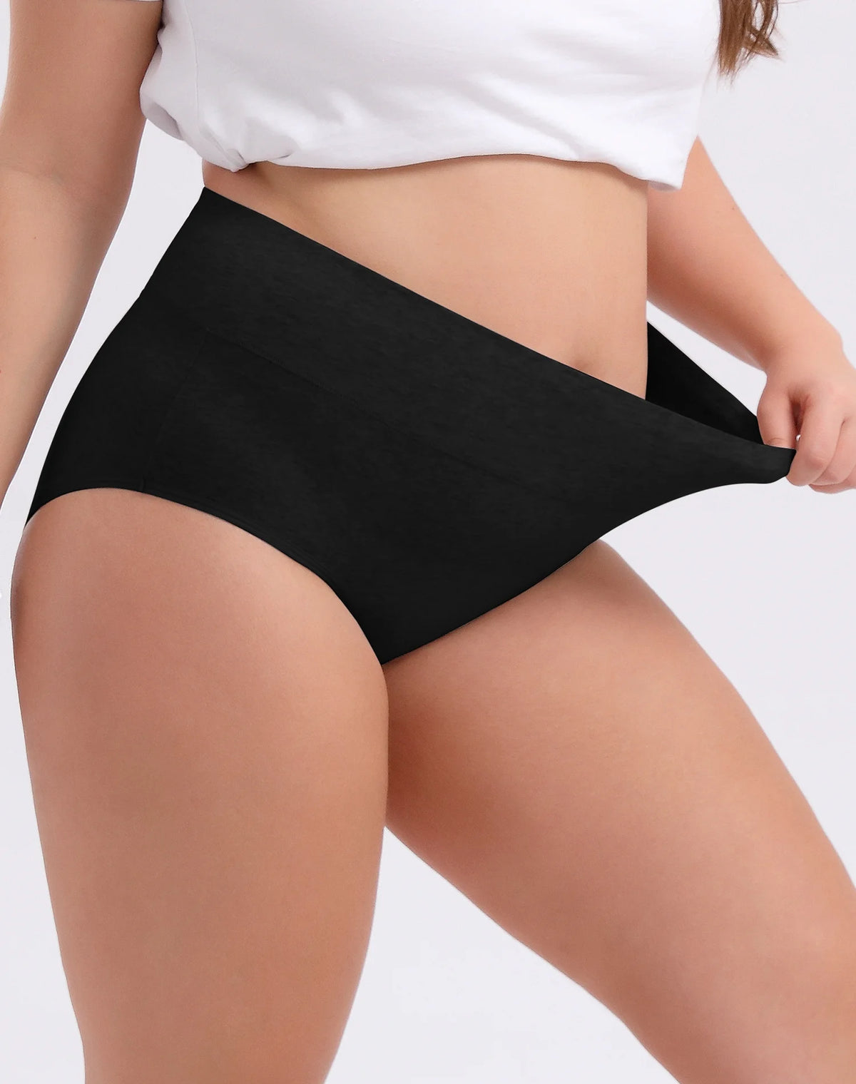 Cotton High Waisted Briefs Panties 4-Pack D7074