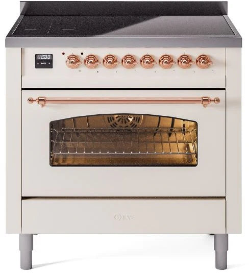 36 Induction Range with Electric Oven in Antique White F161