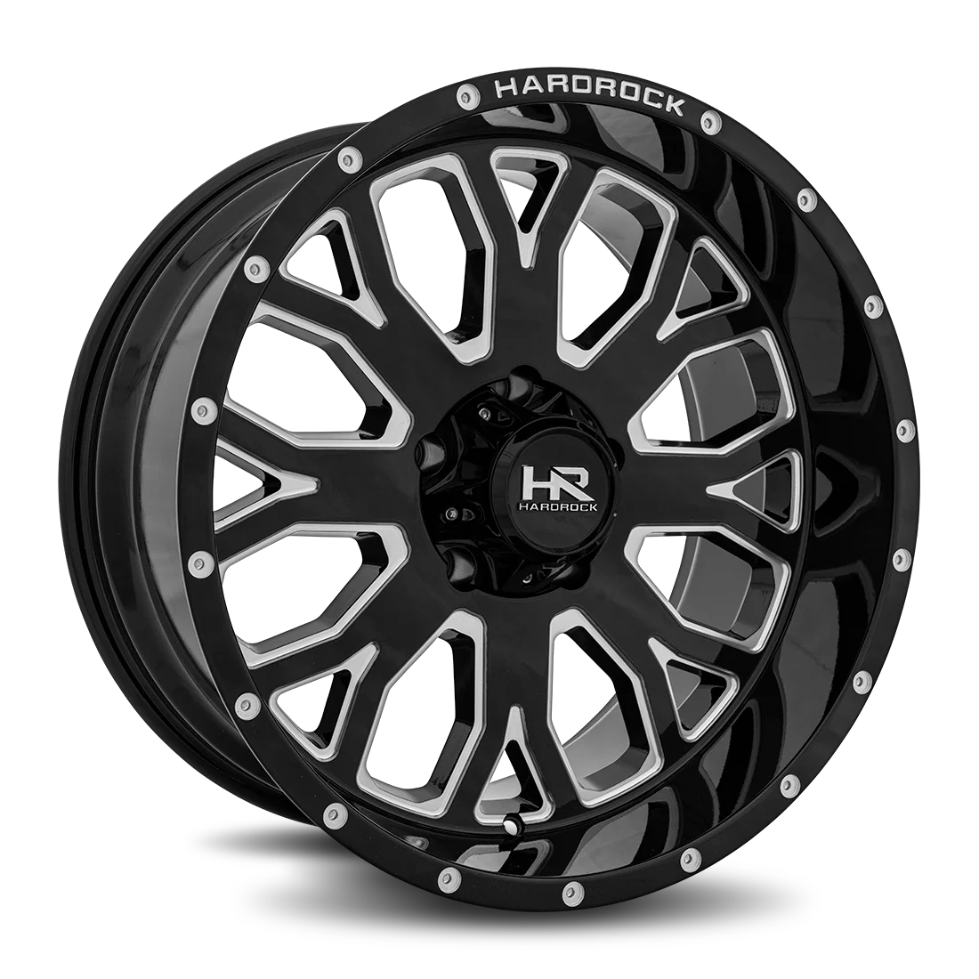 20X10 5X139.7 Gloss Black Milled Wheel J491808