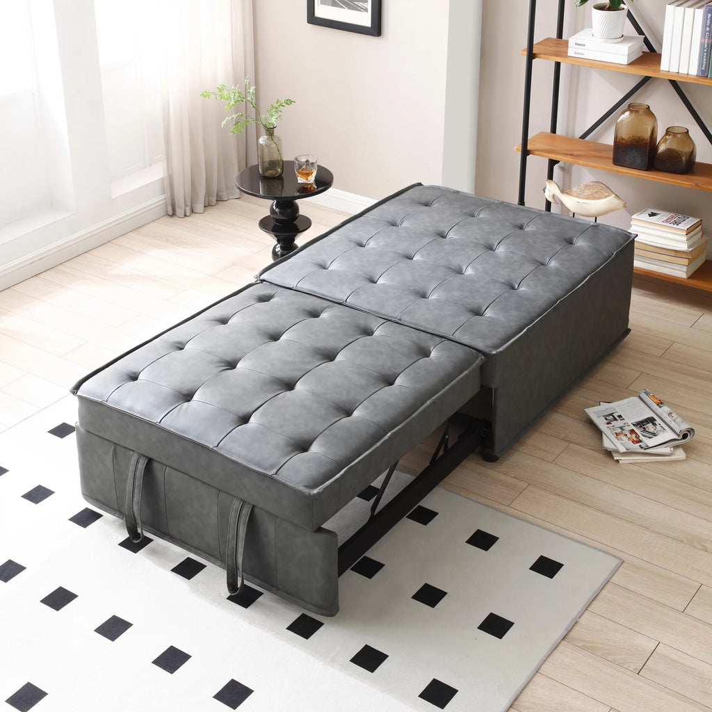 Faux Leather Ottoman Sofa Bed T2282