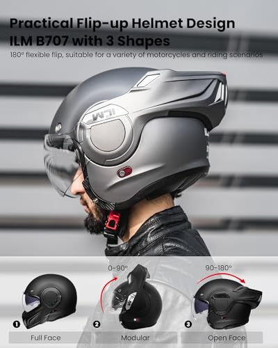 Matte Black Full Face Modular Motorcycle Helmet P912876