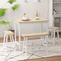 42" 4-Piece Wood Dining Table Set with Bench and 2 Stools M672478