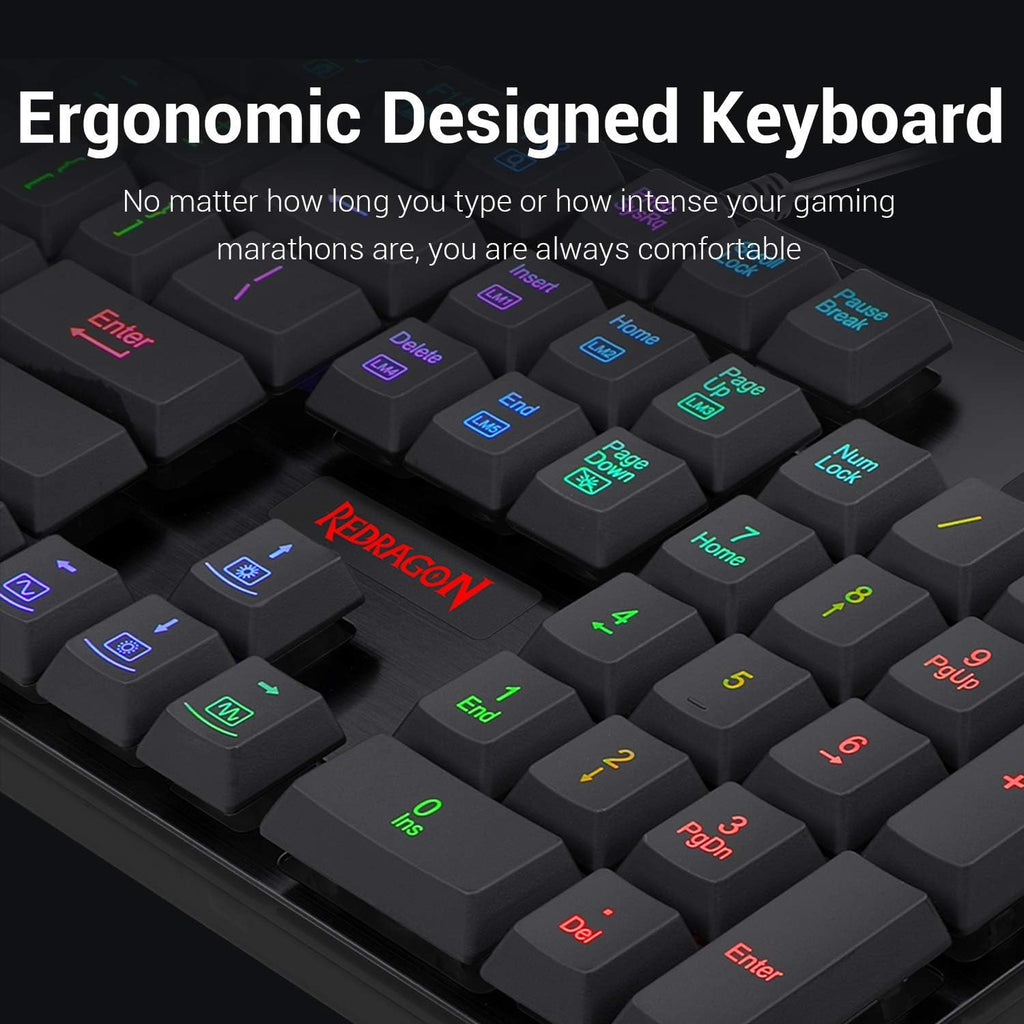 Gaming Keyboard and Mouse Combo with Mouse Pad, RGB Backlit, 3200 DPI, Pack of 2 I812657
