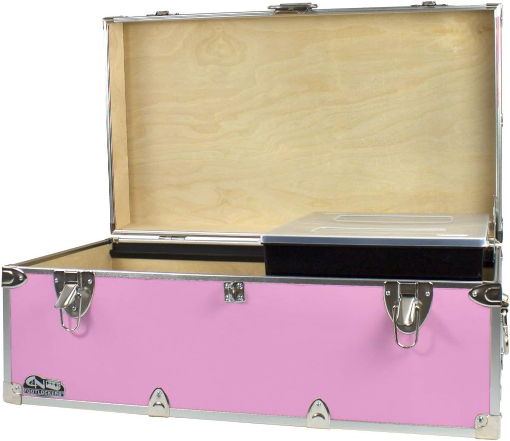 Footlocker Storage Chest with Organizer Tray - 32 x 18 x 13.5 Inches (Lilac) T876