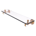 16 in. Brushed Bronze Glass Shelf with Twisted Accents E444