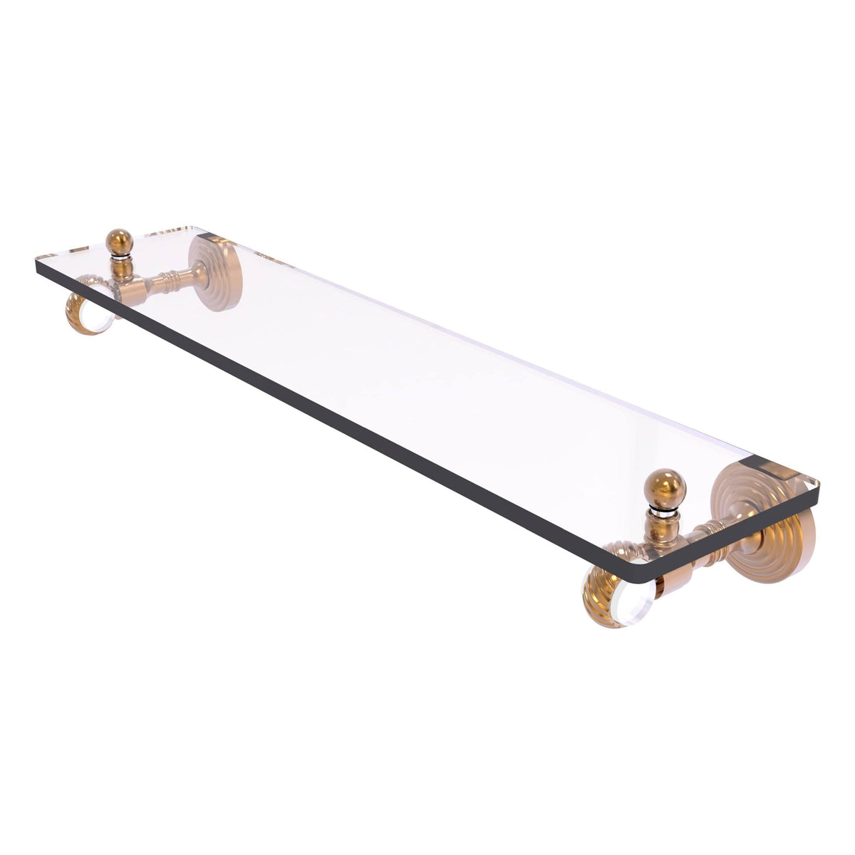 16 in. Brushed Bronze Glass Shelf with Twisted Accents E444