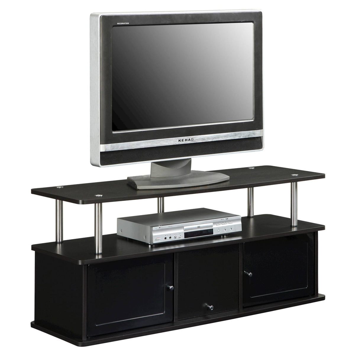 Espresso TV Stand with 3 Cabinets D669975