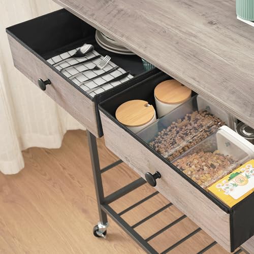 Rustic Brown Kitchen Island with Storage Z837