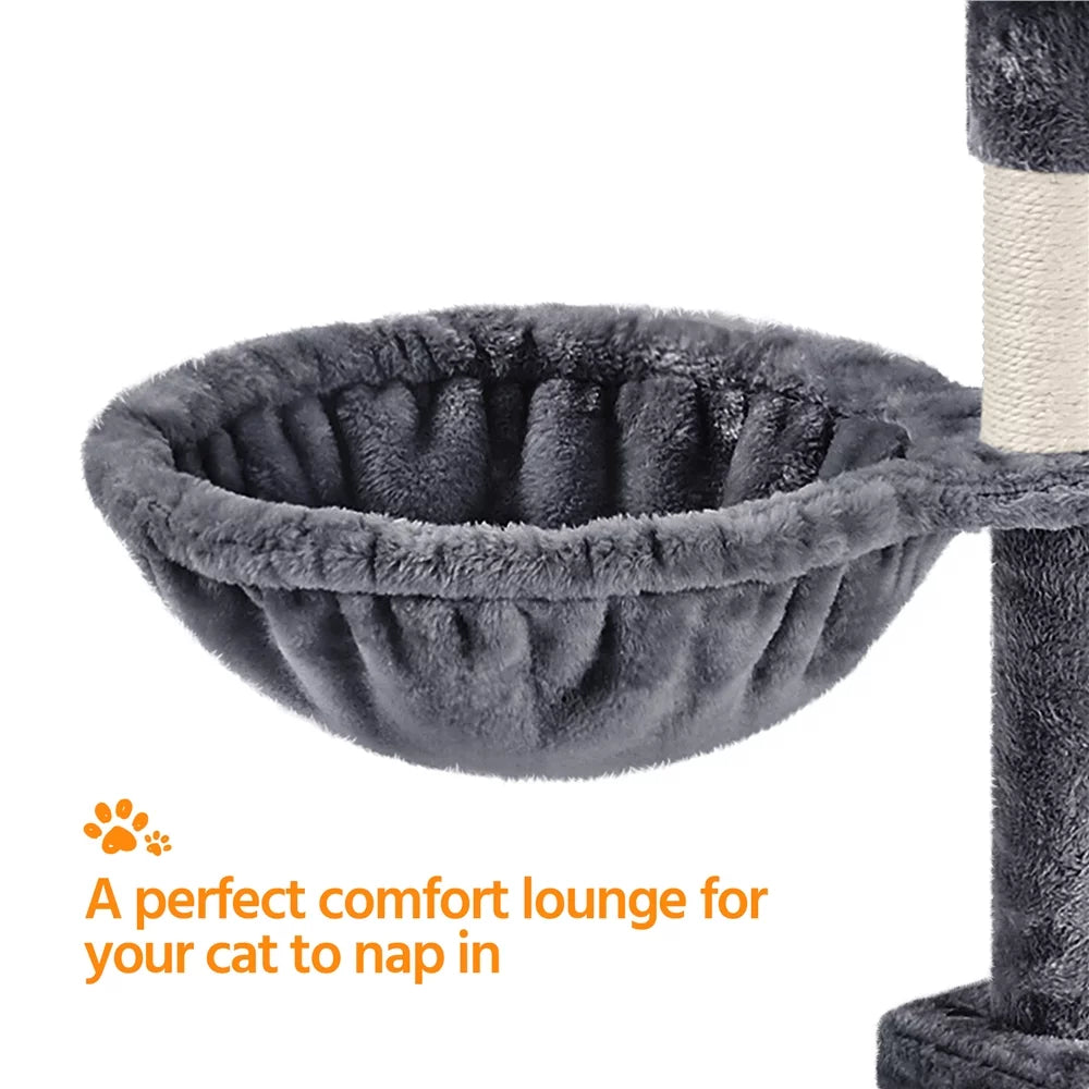 Dark Gray Cat Tree with Condos K1211