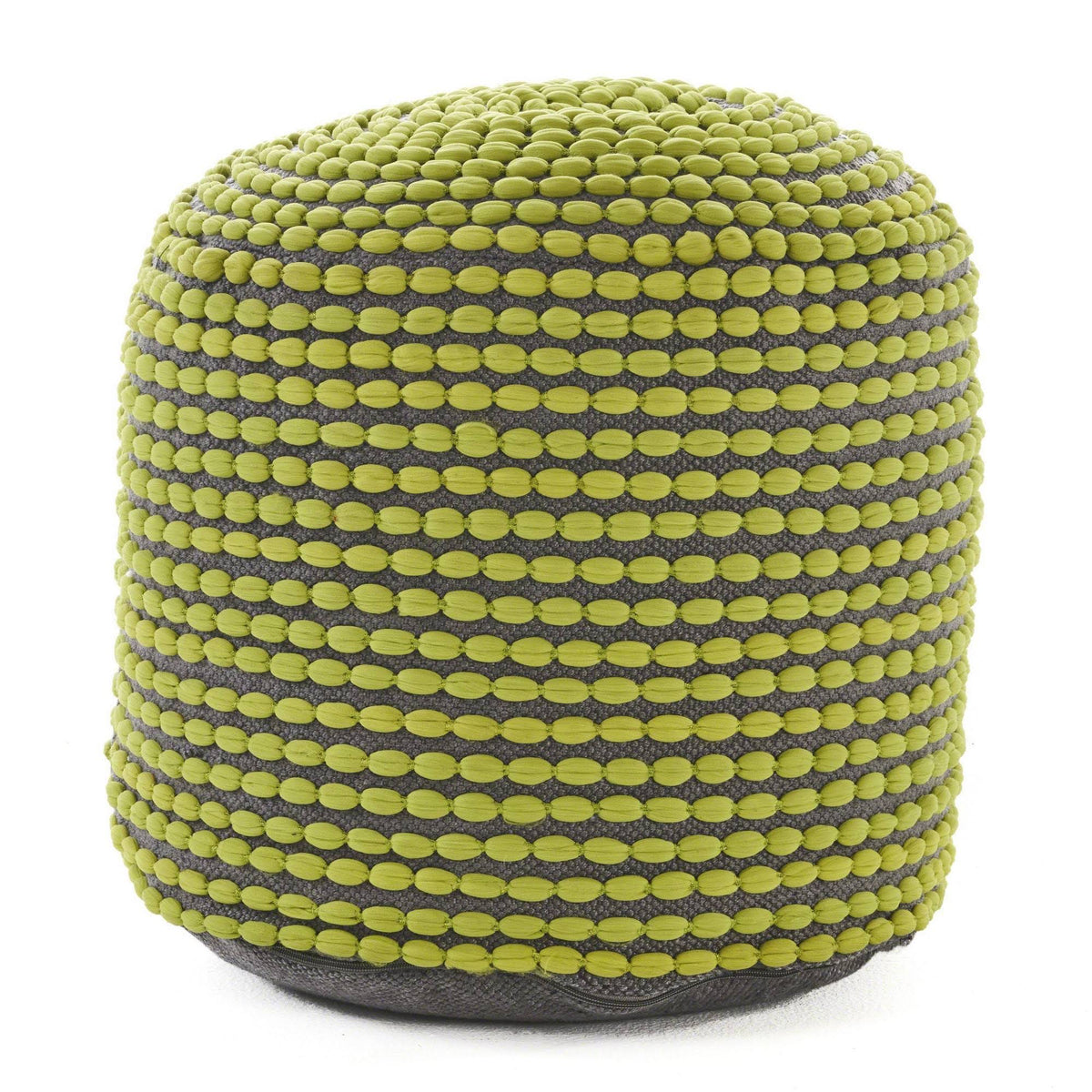 Green Handcrafted Fabric Ottoman Pouf A748