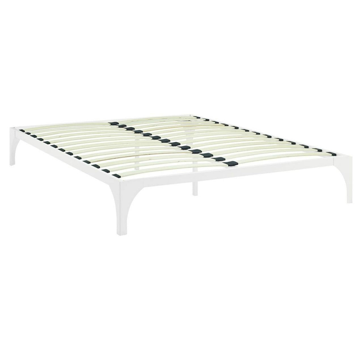 White Queen Size Metal Platform Bed Frame D482457