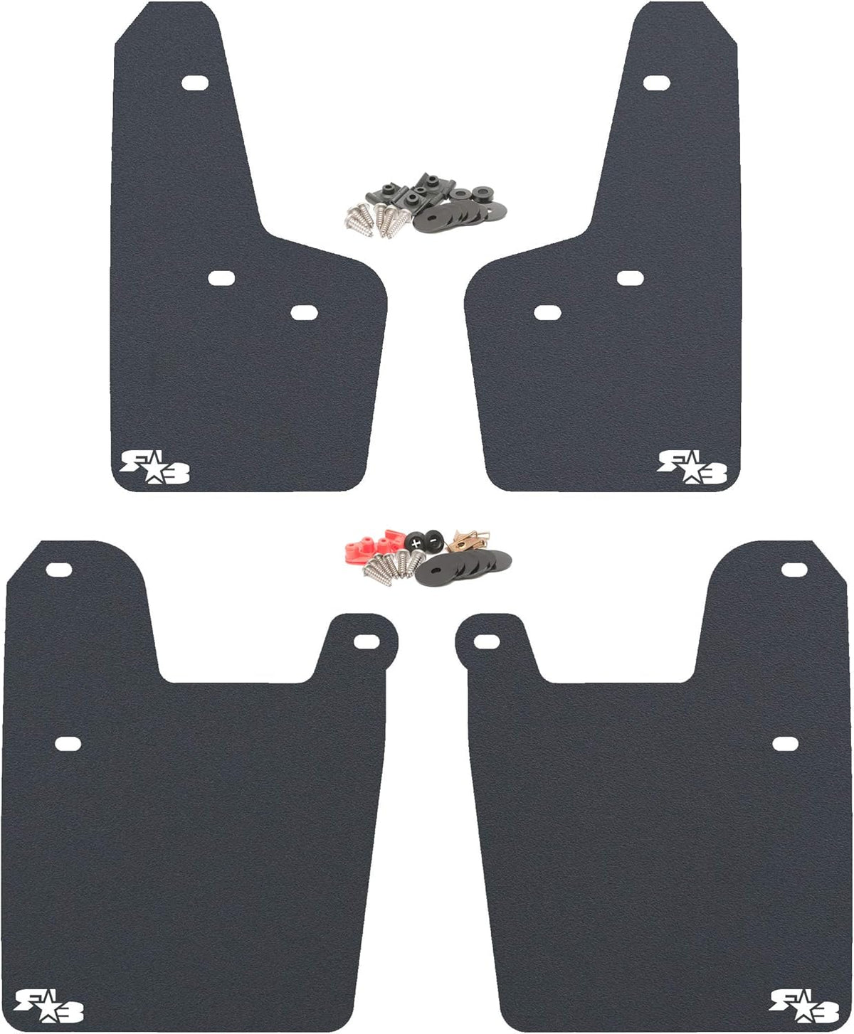 Black with White Logo Mud Flaps for Subaru Forester A336
