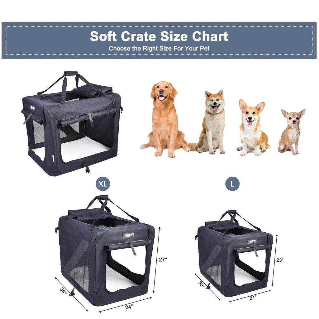 3-Door Collapsible Soft-Sided Dog Crate V384531