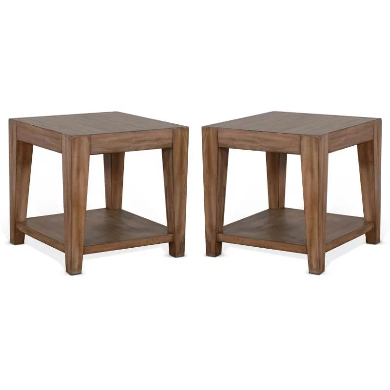 24" Mid-Century Wood End Table Set of 2 Z23464