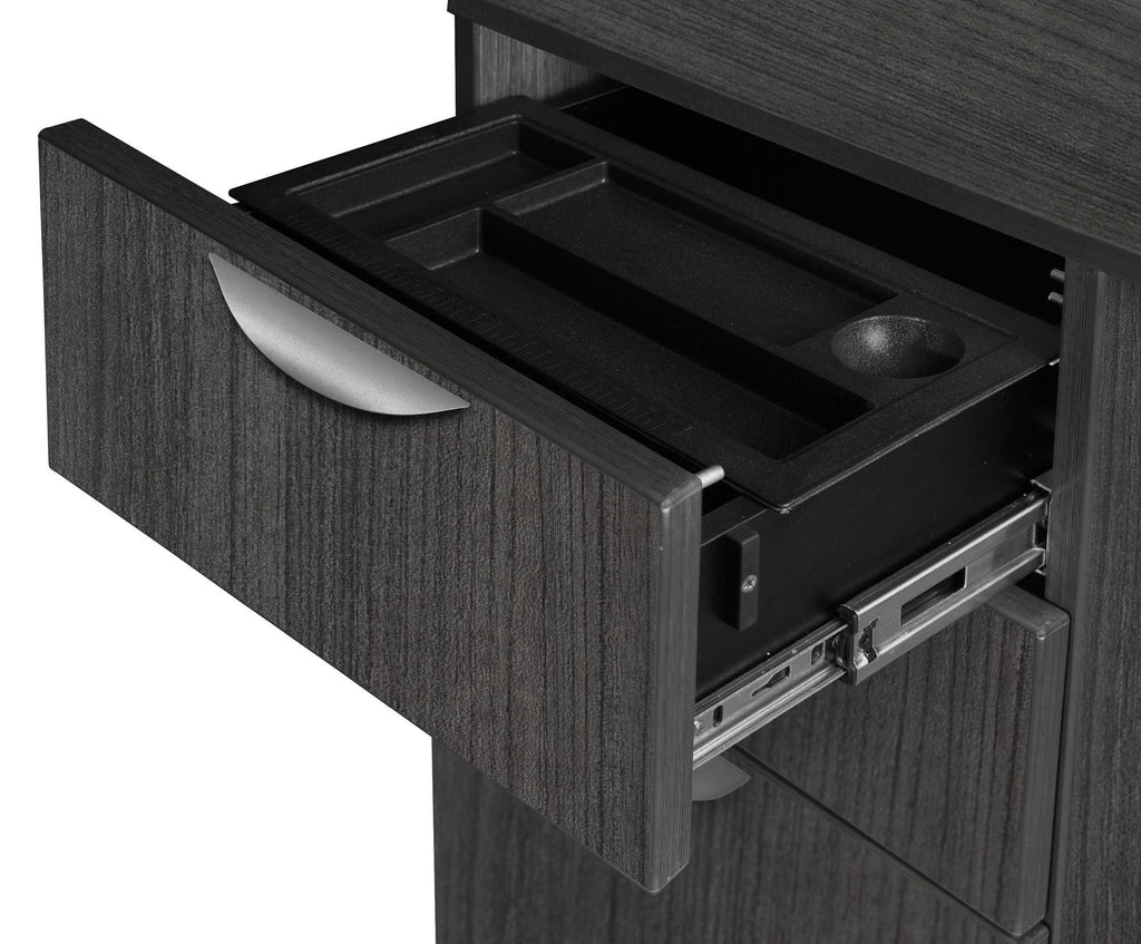 Cherry Single Pedestal U-Desk H443