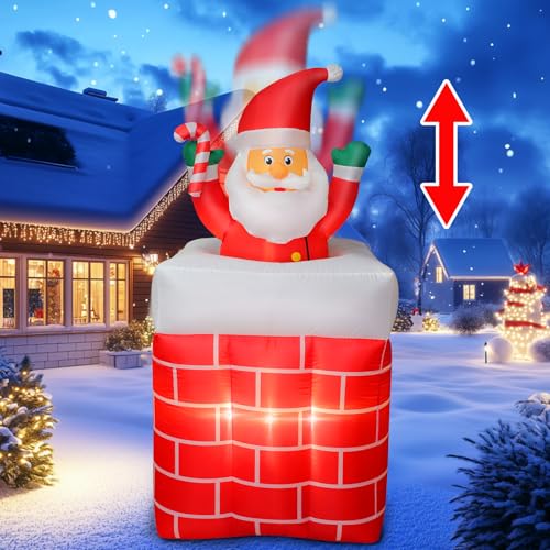 8 FT Christmas Inflatable Santa Claus with Gift Bag and LED Lights R4379
