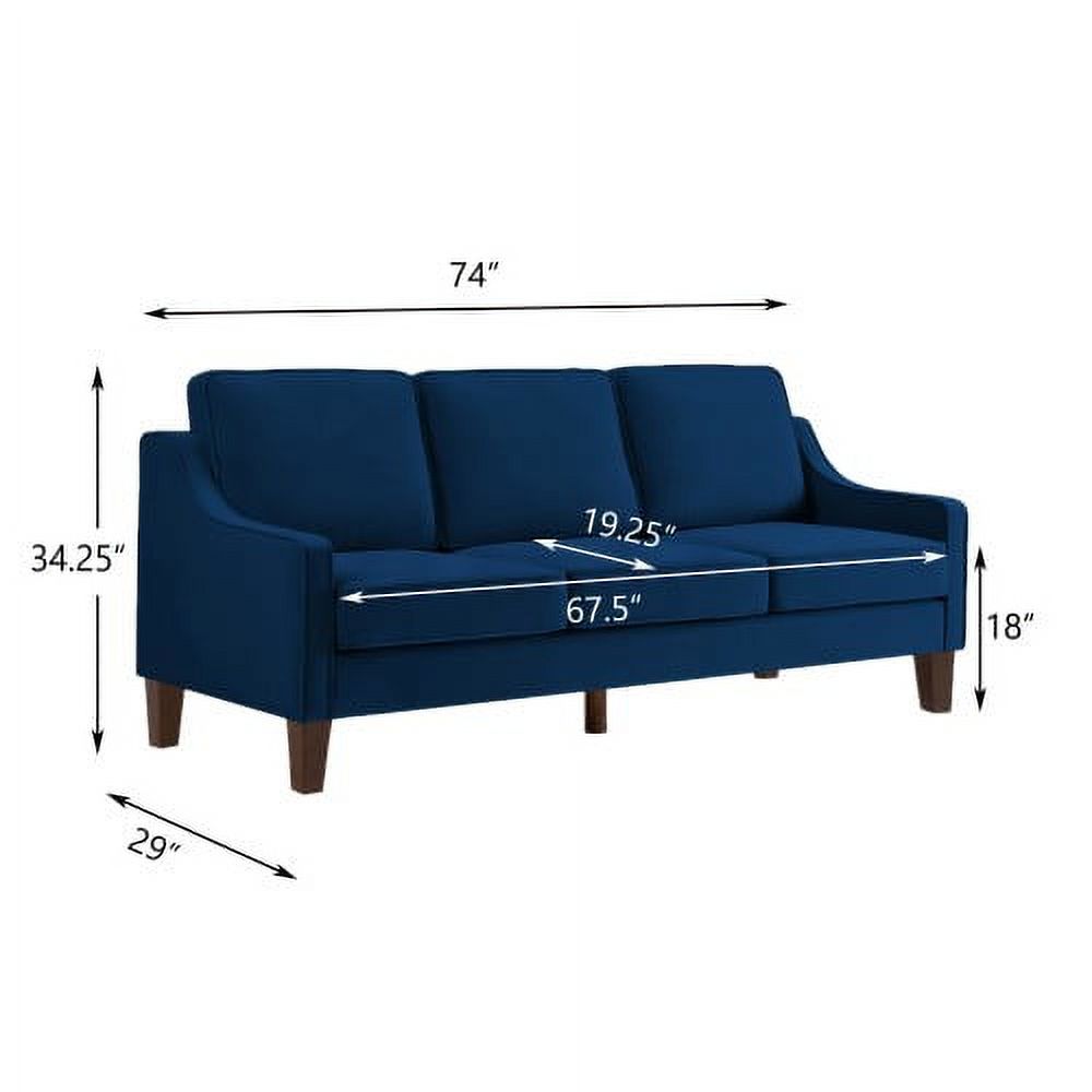 3 Piece Sofa Couch with Scooped Armrest W42887
