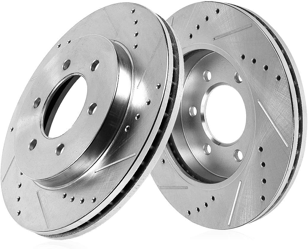FRONT 299mm Drilled/Slotted 6 Lug Rotors C9481