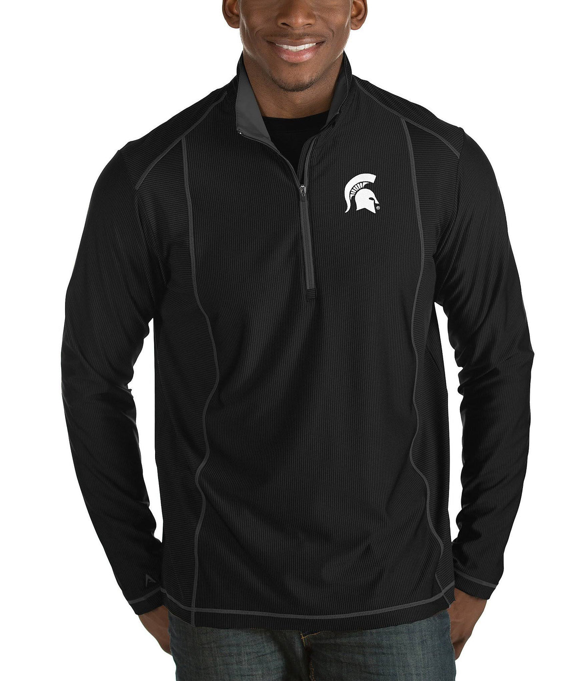 Michigan State Black Half-Zip Pullover N544