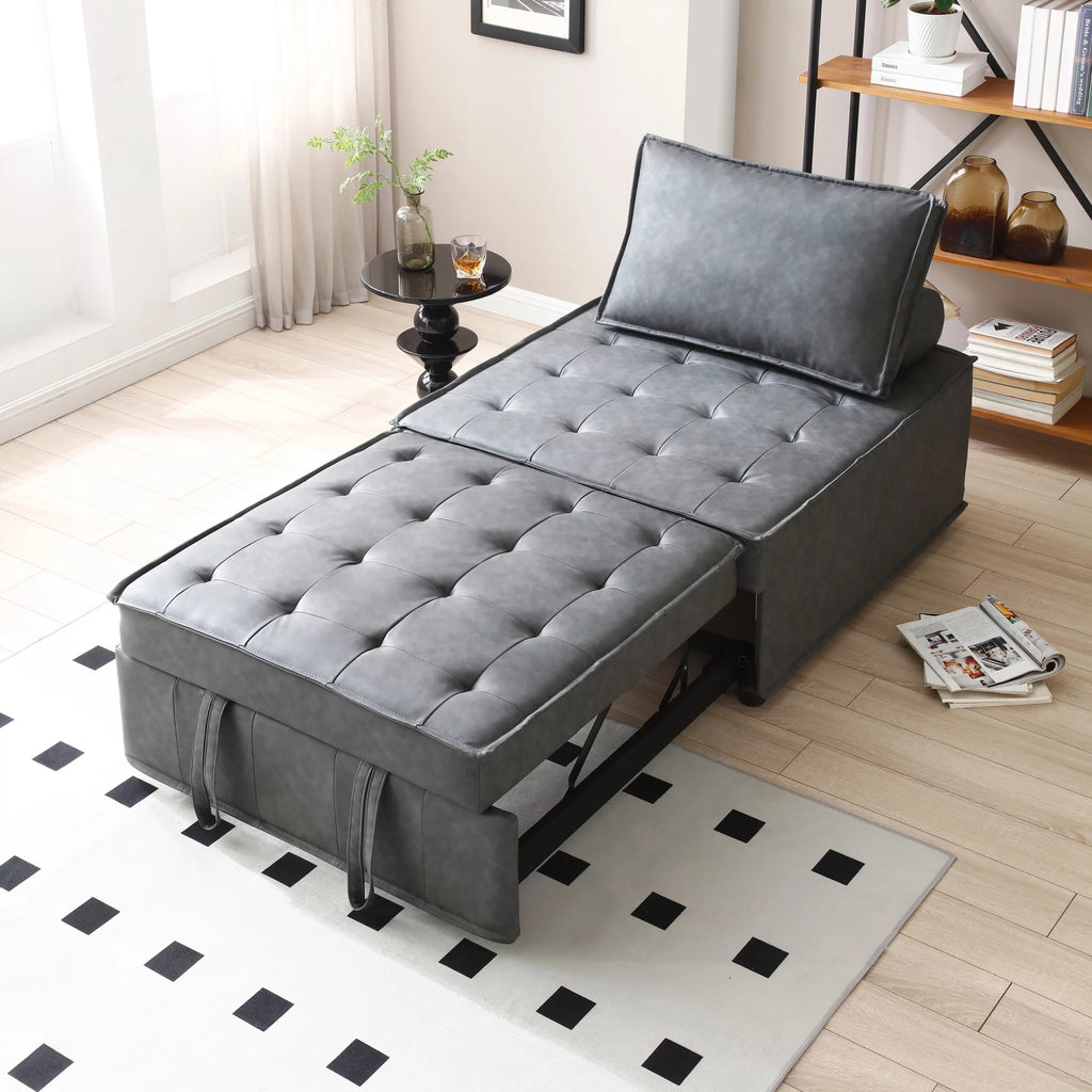 Faux Leather Ottoman Sofa Bed T2282