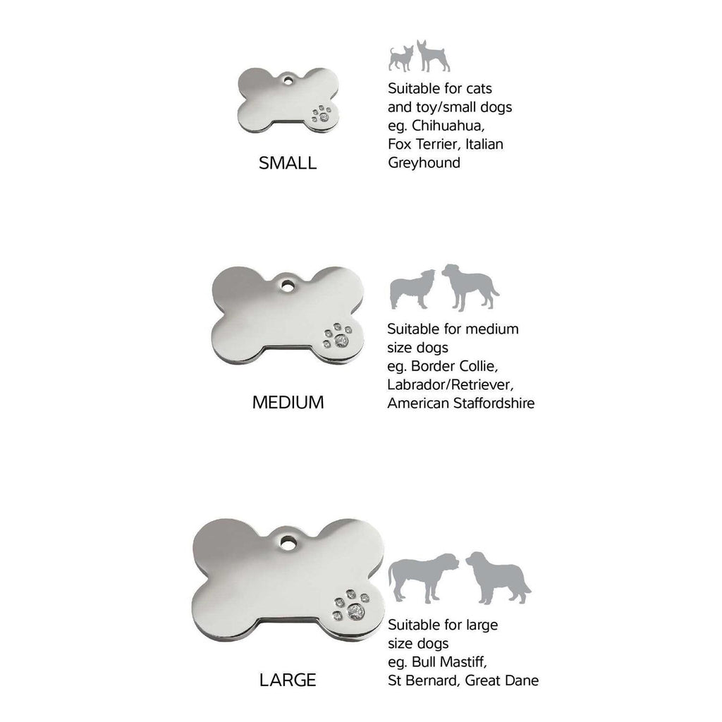 Diamante Pet ID Tag Bone G417797