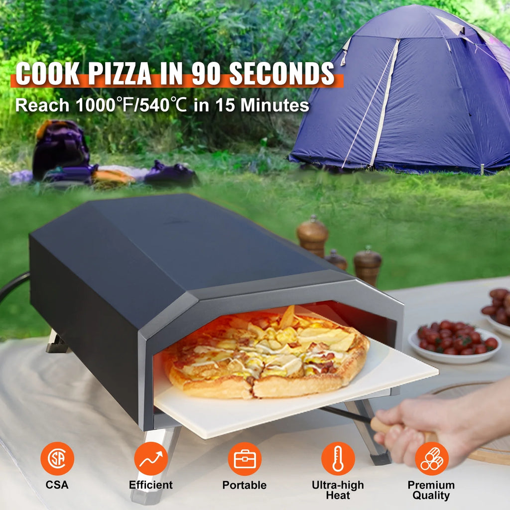 13" Portable Outdoor Pizza Oven Stainless Steel U42670