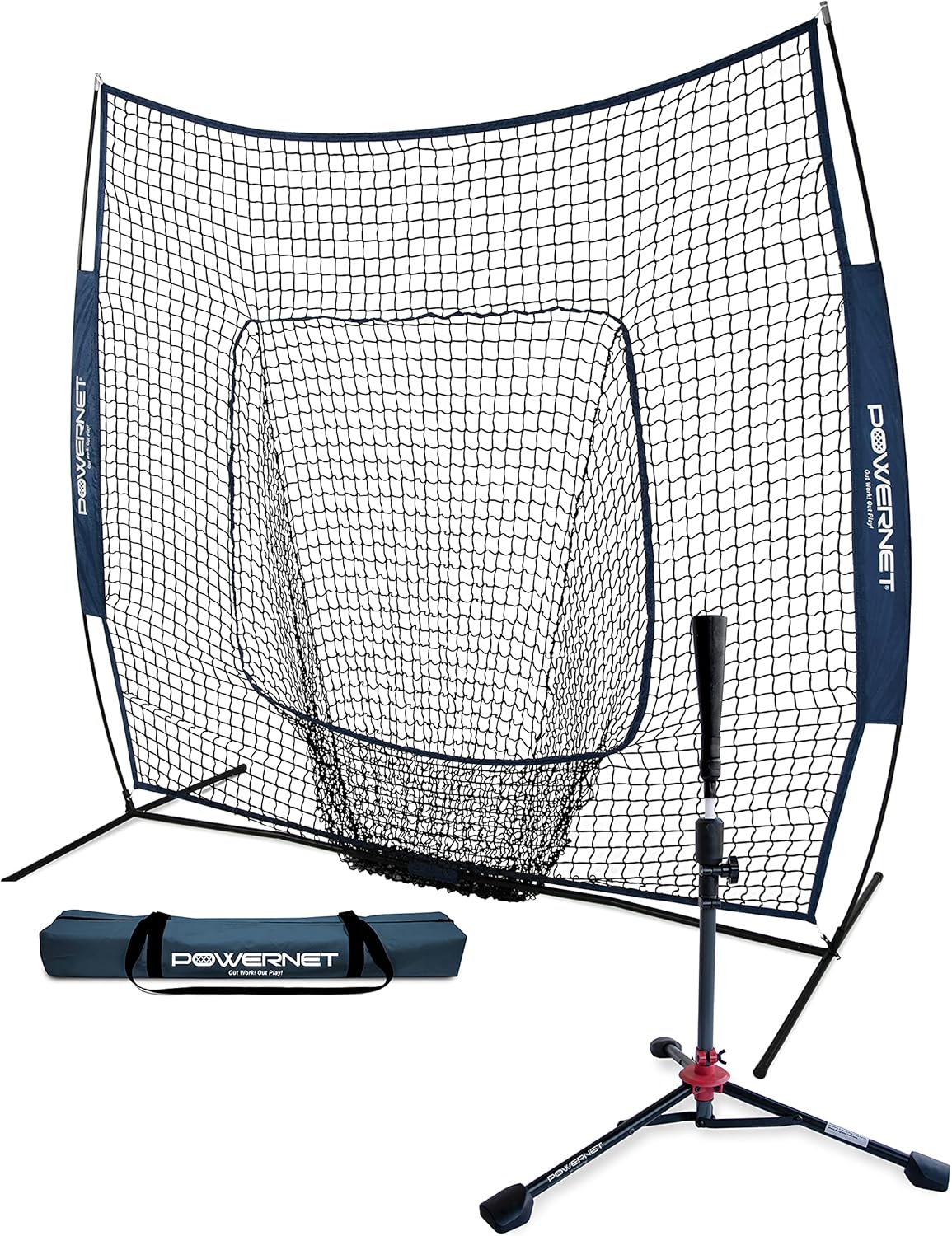 7x7 Baseball Softball Practice Net with Travel Tee M365