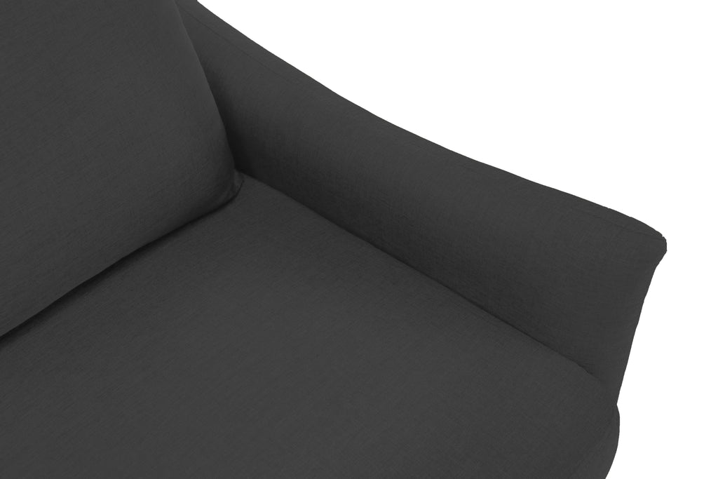 67.5” Couch with Removable Washable Back Cushion Cover, Manufactured Wood Frame, Tapered Metal Legs (Dark Grey) E40059