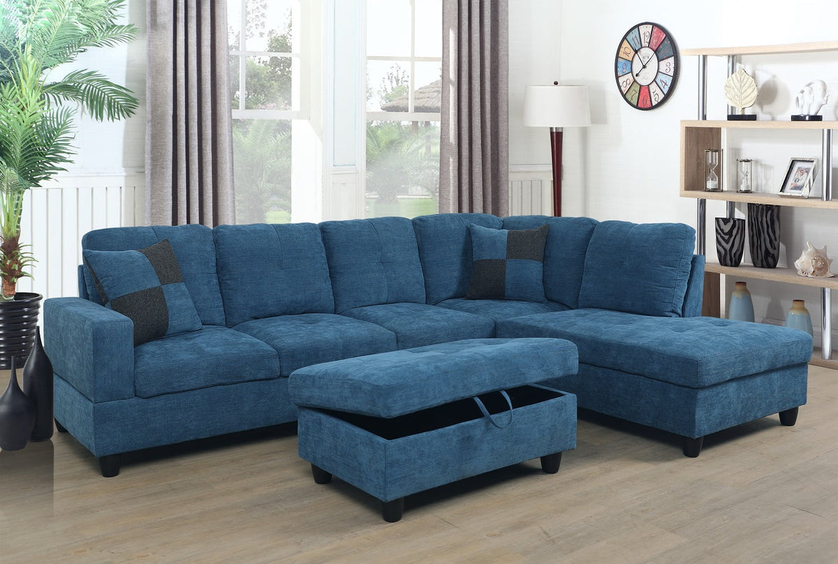 Sectional Sofa with Chaise and Ottoman F712025