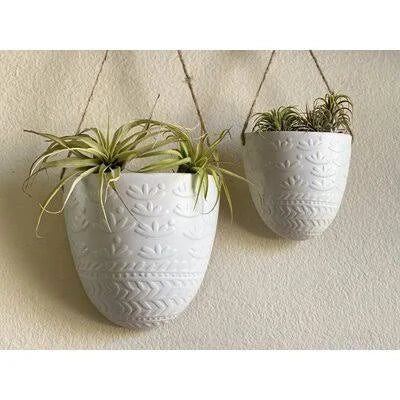 2 Piece Ceramic Hanging Planter Set H2073