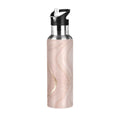 Pink Marble Stainless Steel Insulated Water Bottle with Straw Lid C126339