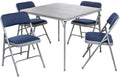 Black 5pc Folding Card Table and Padded Chair Set D4663