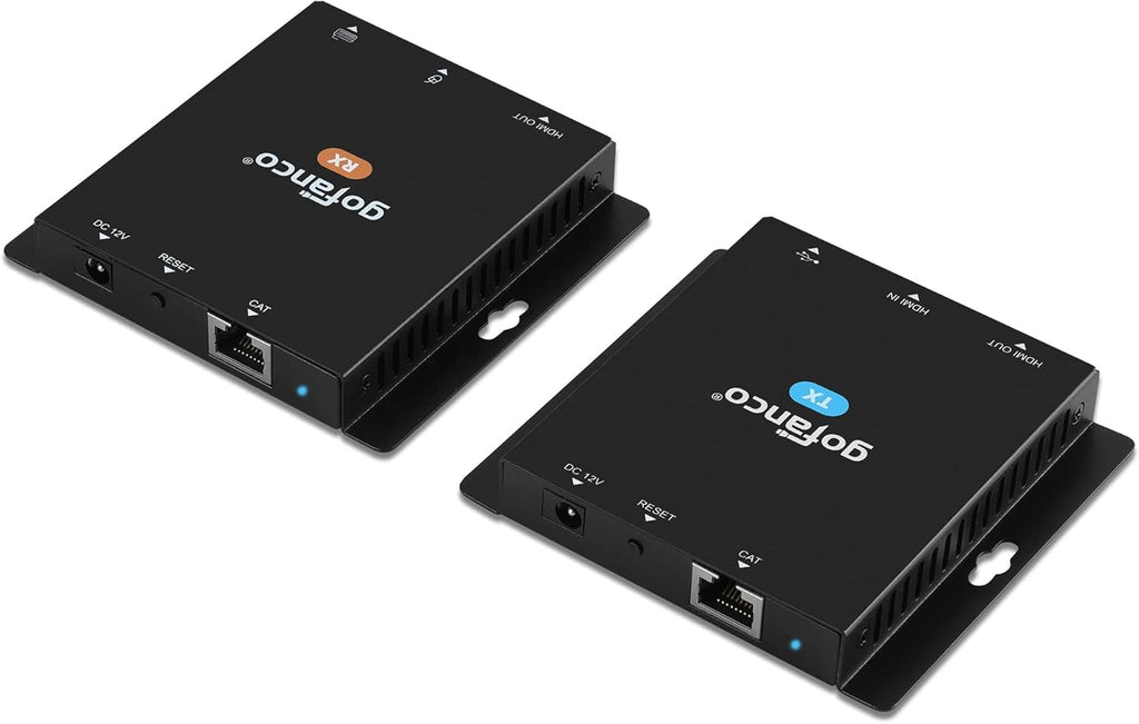 USB KVM and HDMI 1.4 Over CAT6 / CAT7 Extender, 328ft Extension, 4K @30Hz, 2X USB Keyboard/Mouse, HDMI Loopout, Dual PoC, HDCP 2.2, ESD Protection F735