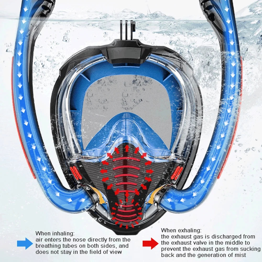 Snorkeling Diving Goggles with Double Tube Silicone B6650