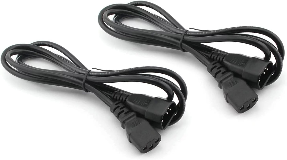 2-Pack 18Awg 250V 10A IEC 320 C13 to C14 Power Cable 6 Feet V654