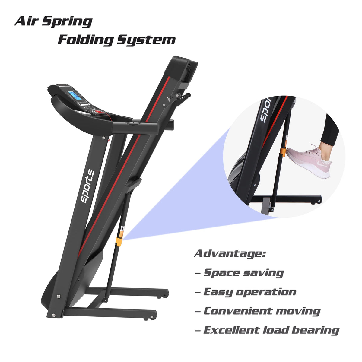 Foldable Treadmill with Incline 250 LBS Capacity N2273